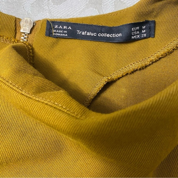 ZARA TRAFALUC COLLECTION Mustard Mini dress size M - Picture 7 of 8